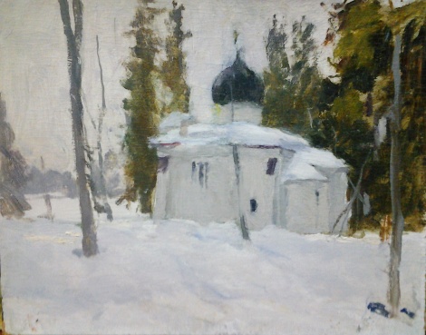 Картина «Этюд с церковью»