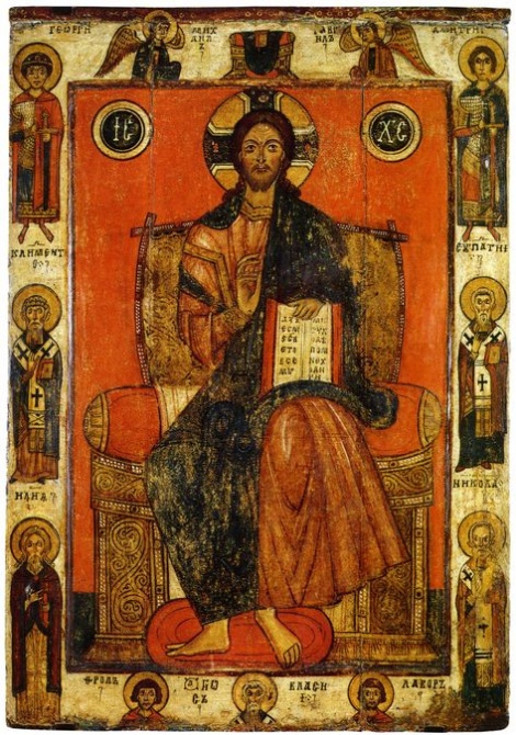 Икона «Спас на престоле с избранными святыми» 